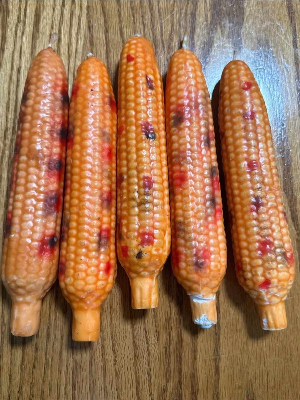 Harvest Orange Corn-Shaped Decorative Candles - Set of 6